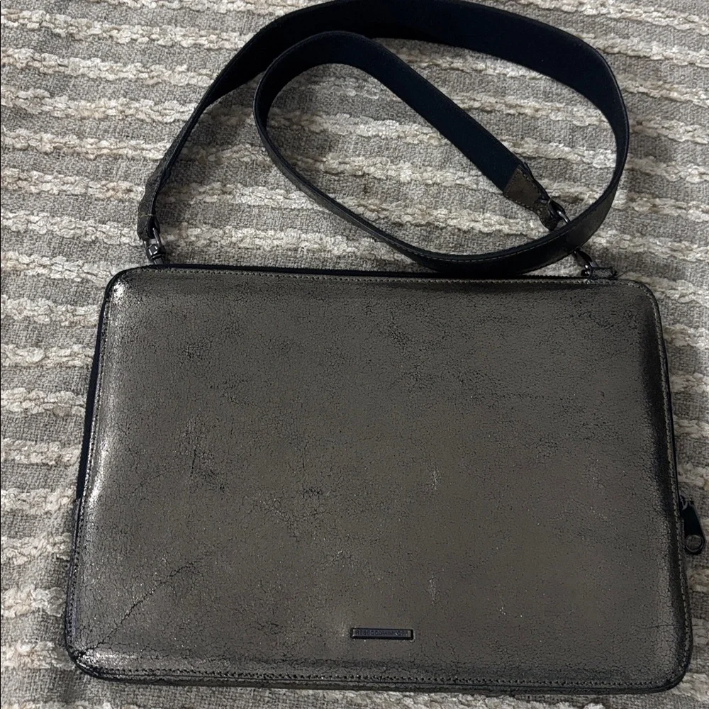Rebecca Minkoff Metallic‎ Leather Crossbody Shoulder Laptop bag